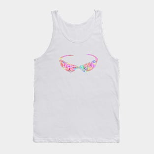 Sunglasses Silhouette Shape Text Word Cloud Tank Top